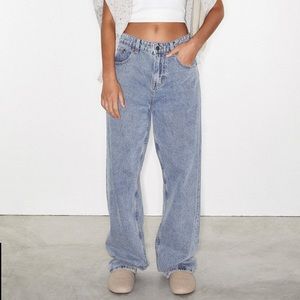 Motel Rocks Parallel Jeans in Light Wash Denim.